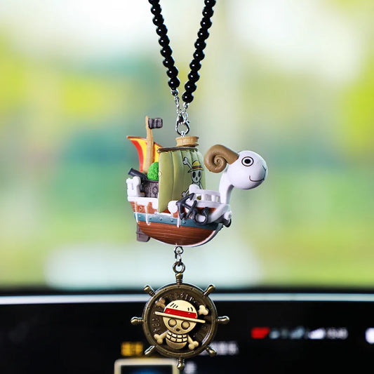 One Piece Ship-Themed Car Hanging Ornaments – Mini Merry & Sunny Pirate Charms