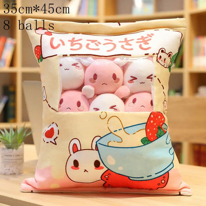 Pudding Adorable Plush Pillow Bag with Mini Animal Plushies – Perfect for Cuddling & Decor - Tokyowai