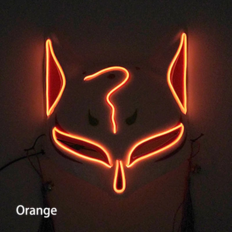 LED Neon Fox Mask – Light-Up Cosplay Mask with Multi-Flash Modes