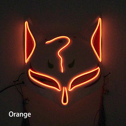 LED Neon Fox Mask – Light-Up Cosplay Mask with Multi-Flash Modes