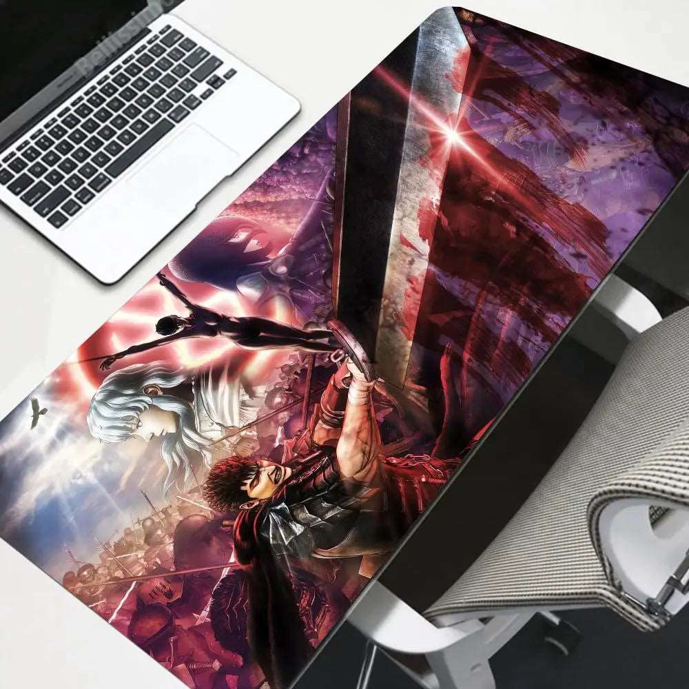 Berserk Guts vs. Griffith Desk Mat – Epic Black and White Battle Design - Tokyowai