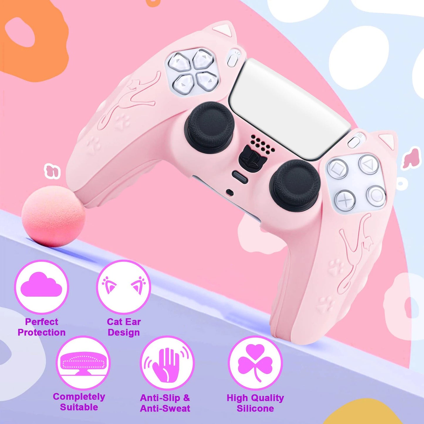 Adorable Cat-Themed PS5 Controller Silicone Cover - Tokyowai