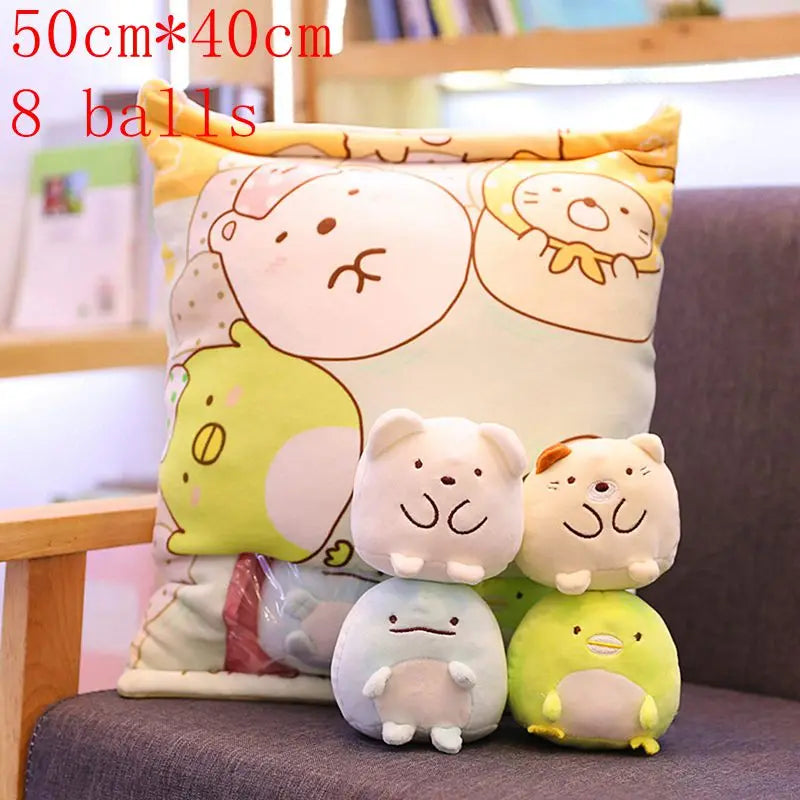 Pudding Adorable Plush Pillow Bag with Mini Animal Plushies – Perfect for Cuddling & Decor - Tokyowai
