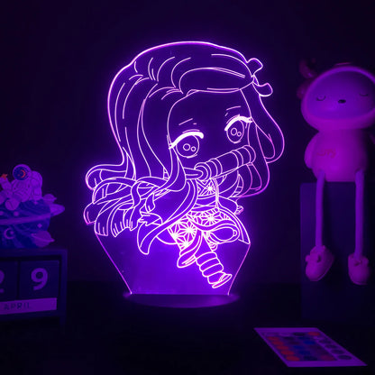 Demon Slayer LED Night Light Collection – 16-Color Anime Acrylic Lamps (37 Variants)