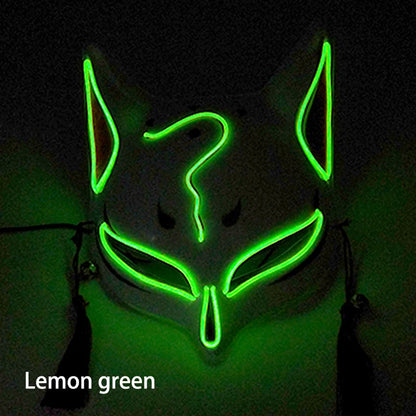 LED Neon Fox Mask – Light-Up Cosplay Mask with Multi-Flash Modes