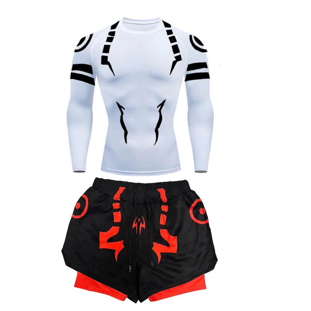 Jujutsu Kaisen Compression Set Fitness Suit for Men Quick Dry - Tokyowai