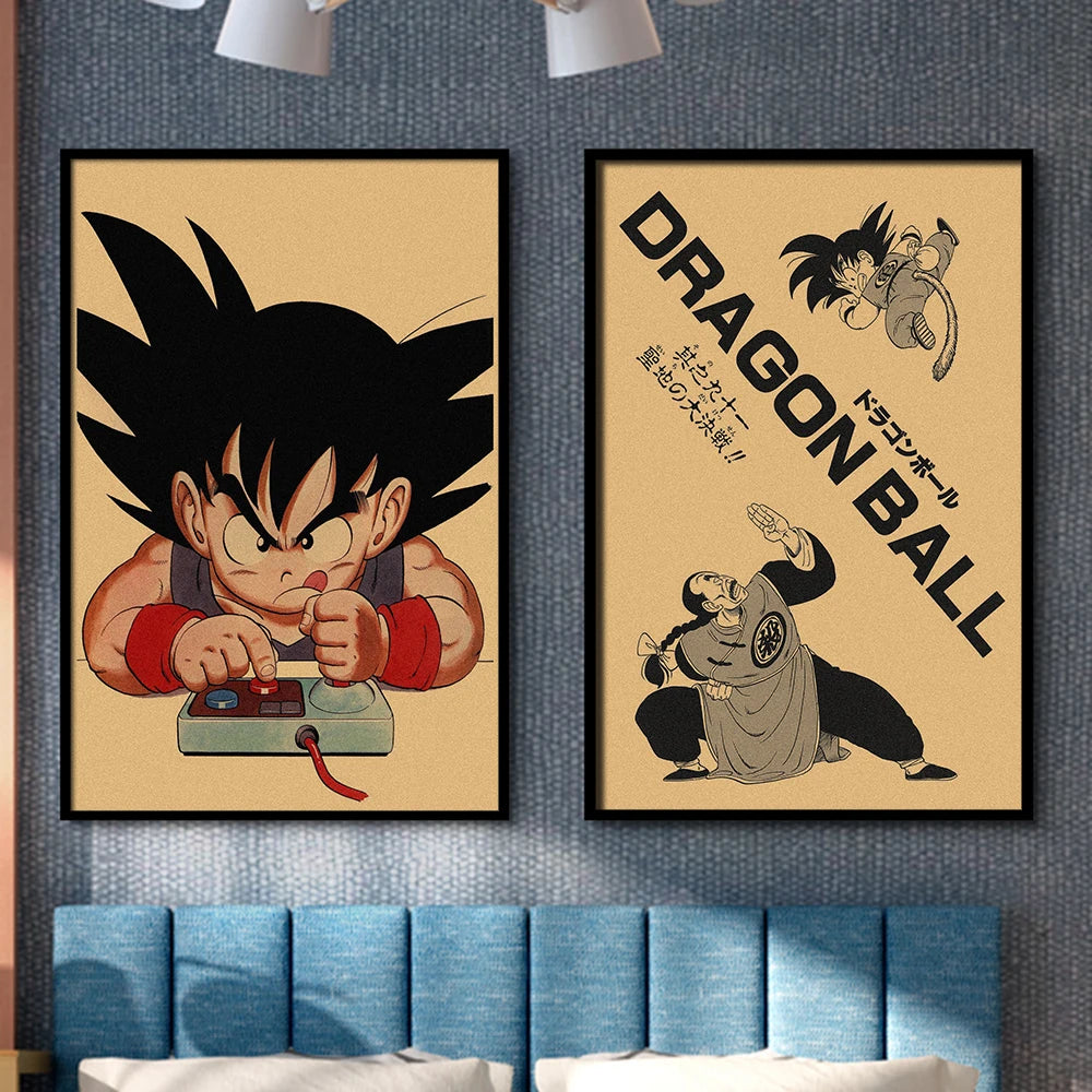 Dragon Ball Retro Poster Set – Unframed Wall Art Prints
