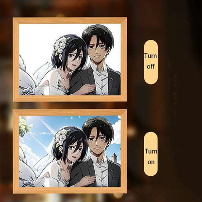 Attack on Titan LED Art Frame – Illuminated Anime Decor for Fans - Tokyowai