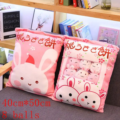 Pudding Adorable Plush Pillow Bag with Mini Animal Plushies – Perfect for Cuddling & Decor - Tokyowai