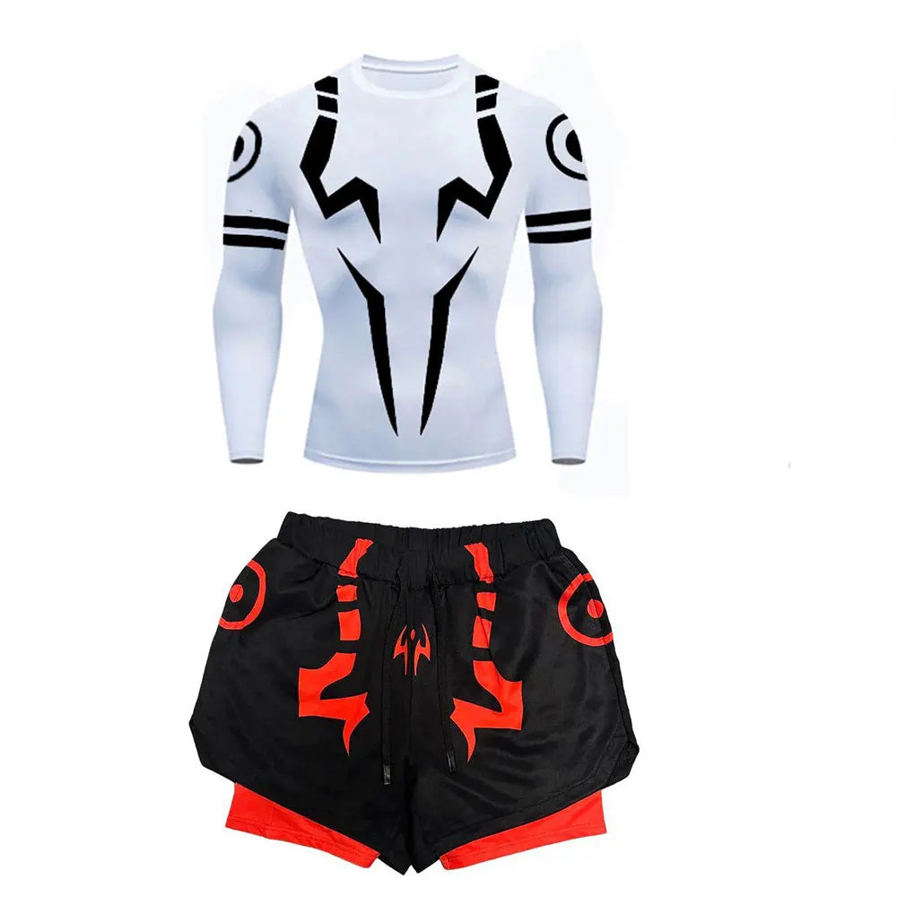 Jujutsu Kaisen Compression Set Fitness Suit for Men Quick Dry - Tokyowai