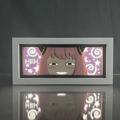 Anime SPY X FAMILY Light Box Kawaii Anya Paper Carving 3D