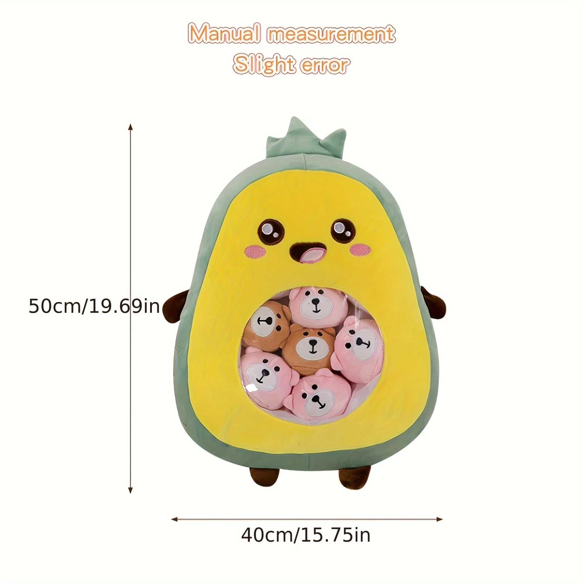 Pudding Cute Fruit & Animal Plush Pillow with Mini Plush Balls - Tokyowai