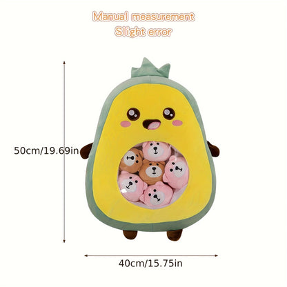 Pudding Cute Fruit & Animal Plush Pillow with Mini Plush Balls - Tokyowai