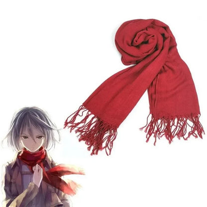 Mikasa Ackerman Cosplay Scarf – Attack on Titan Red Knit Replica
