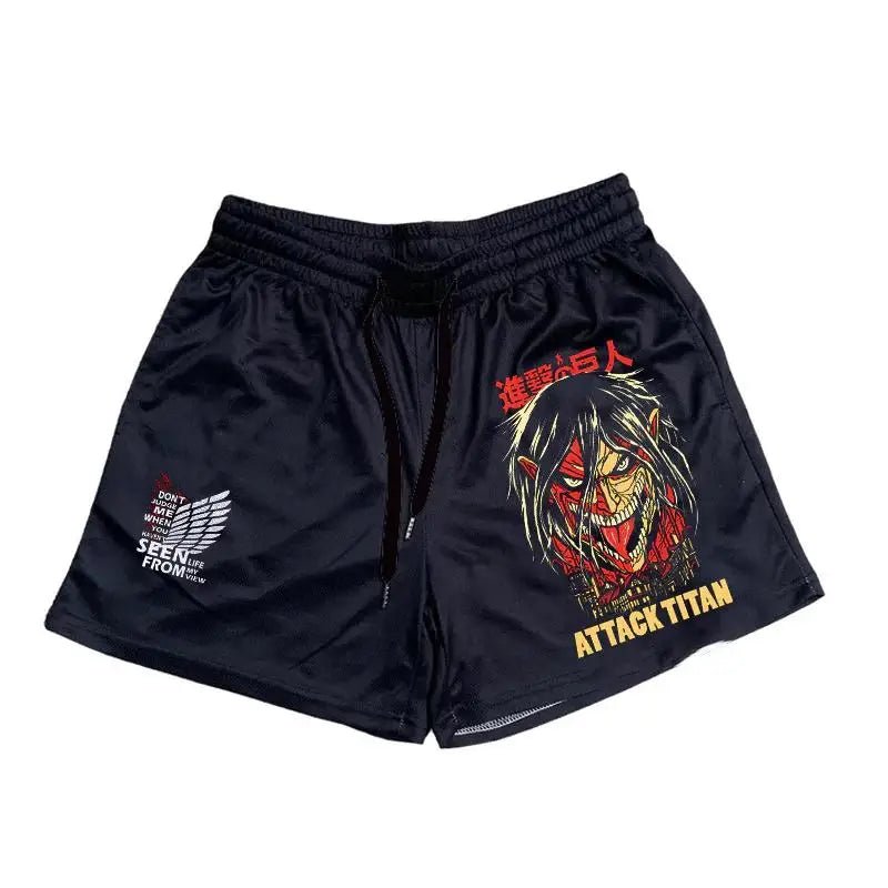 Attack On Titan Gym Shorts For Men Fitness - Tokyowai