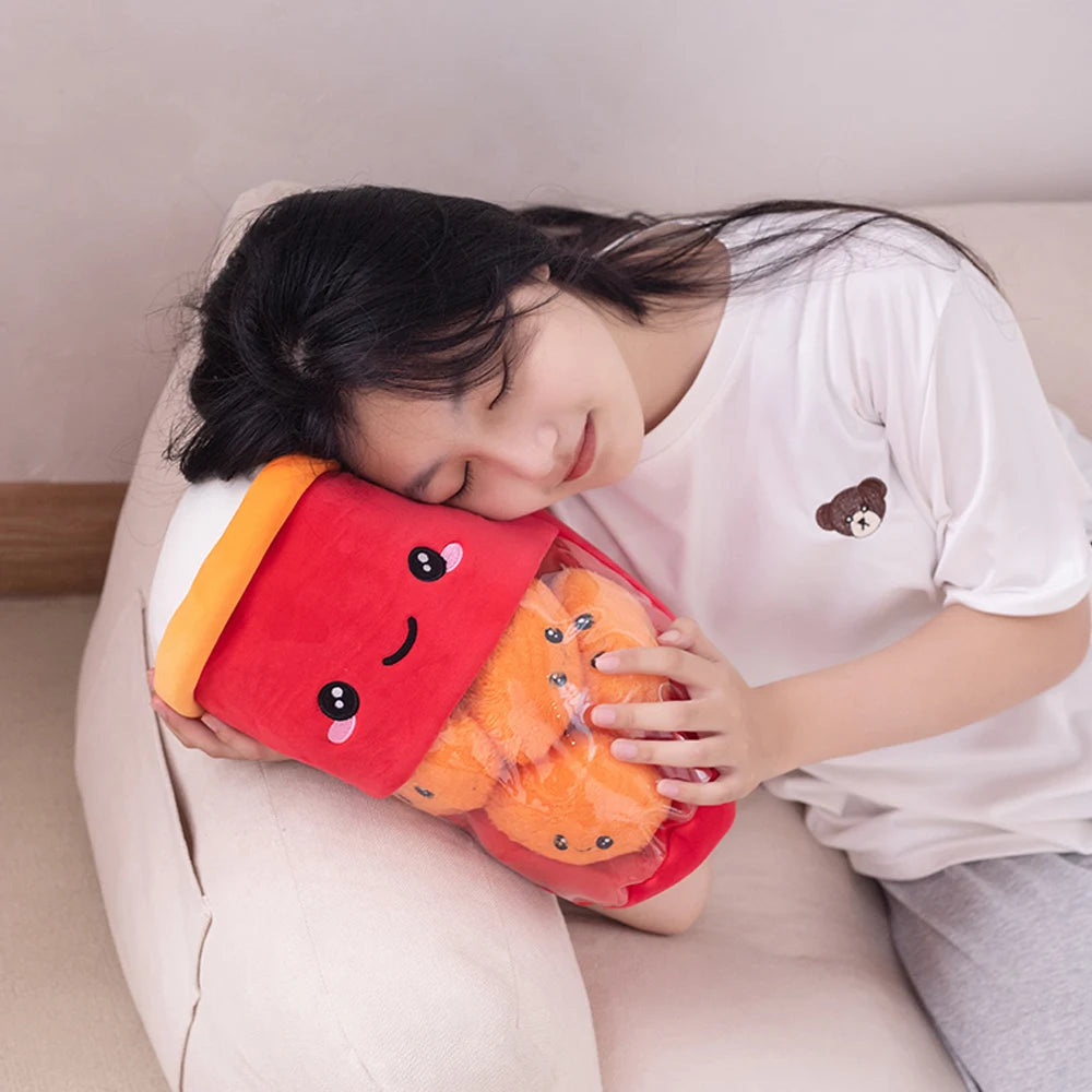 Pudding Boba Tea Plush Pillow Bag
