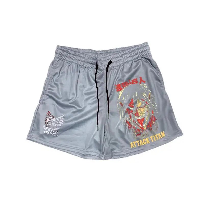 Attack On Titan Gym Shorts For Men Fitness - Tokyowai