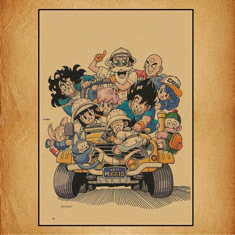 Dragon Ball Retro Poster Set – Unframed Wall Art Prints