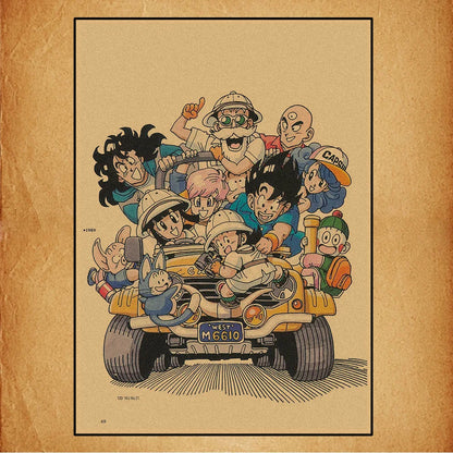 Dragon Ball Retro Poster Set – Unframed Wall Art Prints