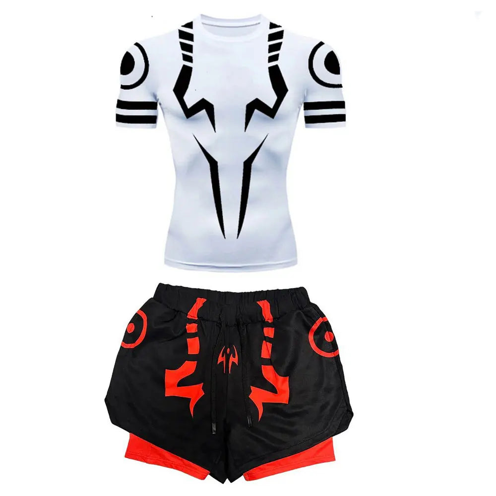 Jujutsu Kaisen Compression Set Fitness Suit for Men Quick Dry - Tokyowai