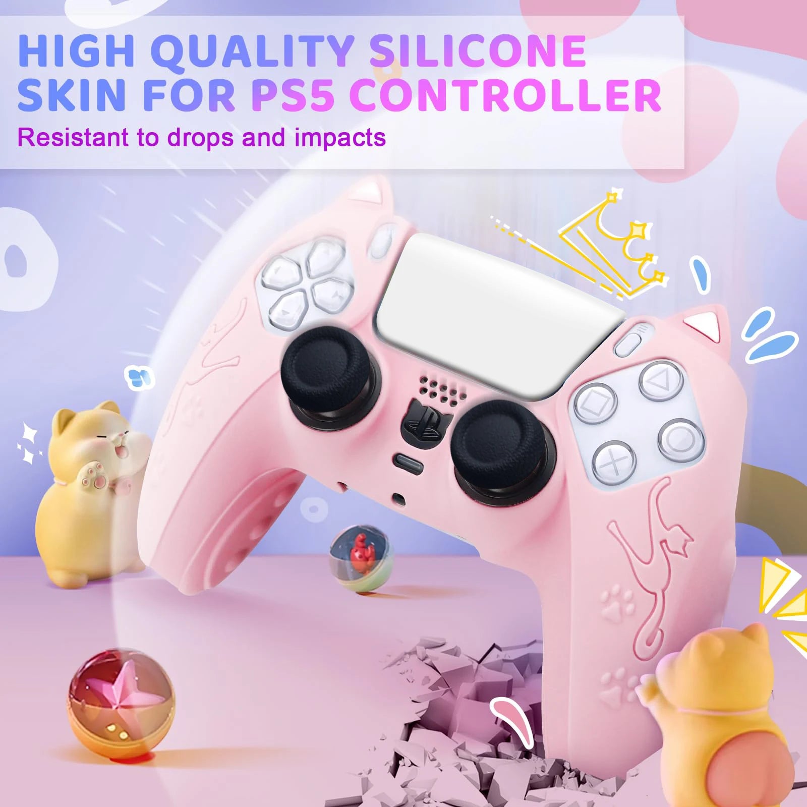 Adorable Cat-Themed PS5 Controller Silicone Cover - Tokyowai