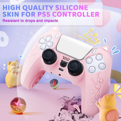 Adorable Cat-Themed PS5 Controller Silicone Cover - Tokyowai