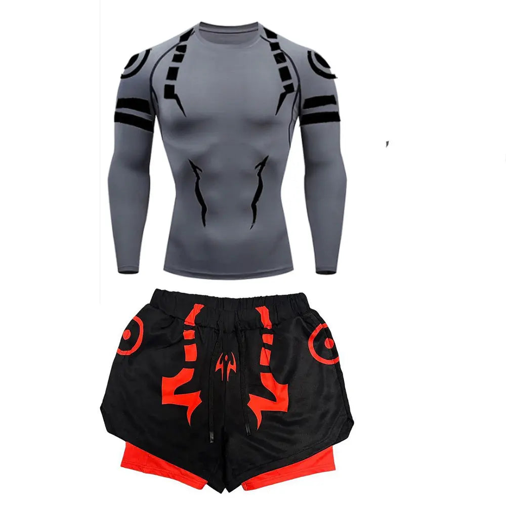 Jujutsu Kaisen Compression Set Fitness Suit for Men Quick Dry - Tokyowai