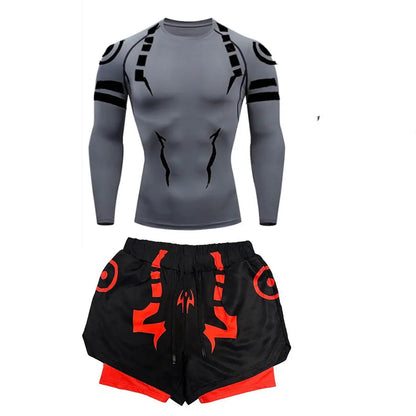 Jujutsu Kaisen Compression Set Fitness Suit for Men Quick Dry - Tokyowai