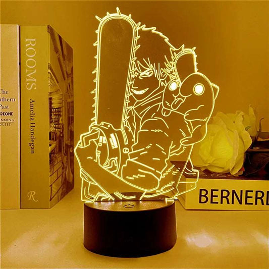 Chainsaw LED Night Lamp – Anime 3D Light Display - Tokyowai