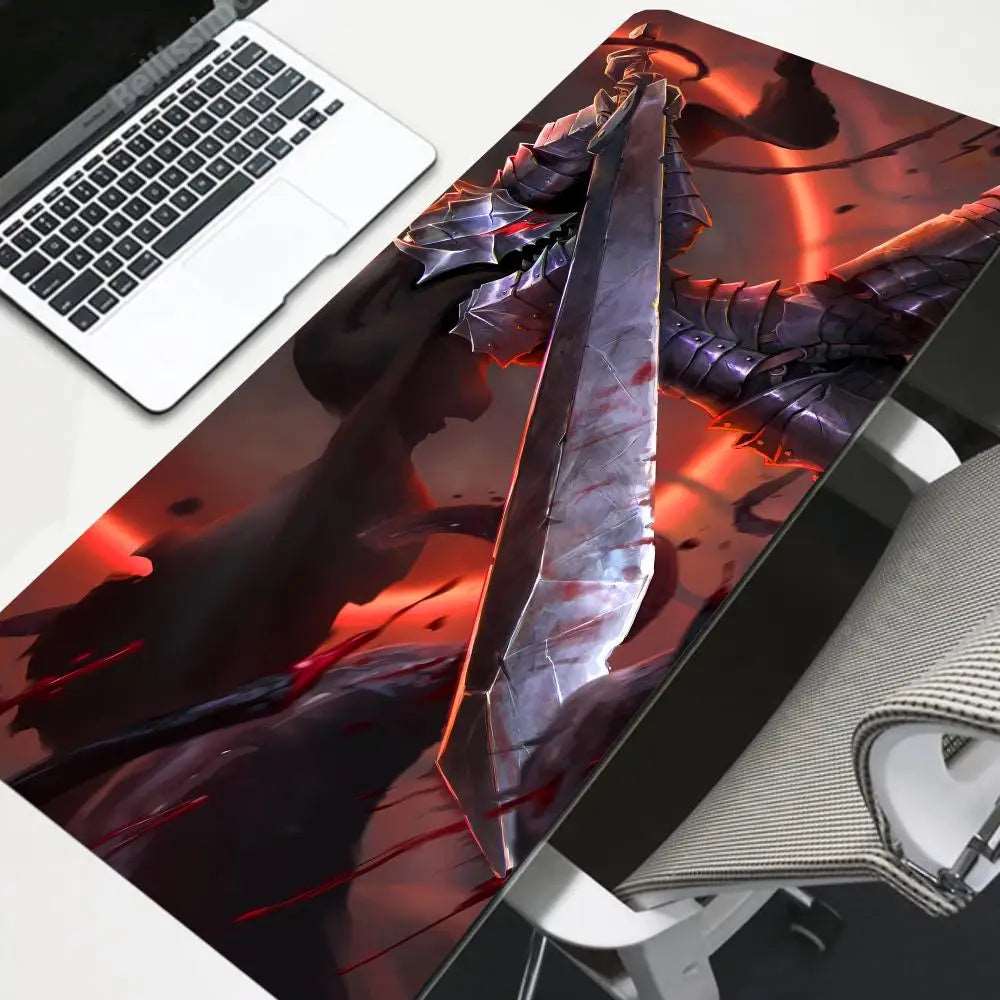 Berserk Guts vs. Griffith Desk Mat – Epic Black and White Battle Design - Tokyowai