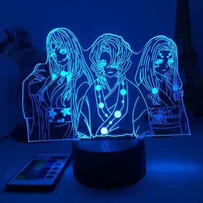 Demon Slayer LED Night Light Collection – 16-Color Anime Acrylic Lamps (37 Variants)
