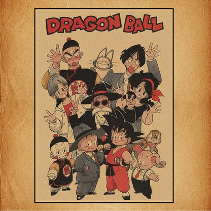 Dragon Ball Retro Poster Set – Unframed Wall Art Prints