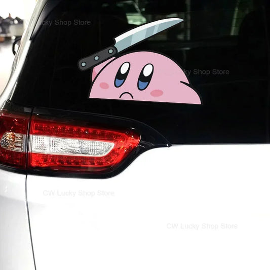 KirbyKnife Peeker Car Sticker
