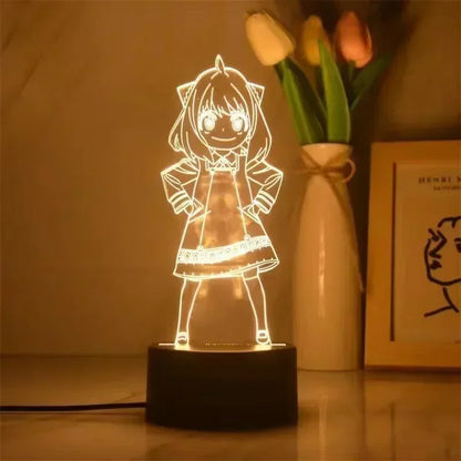 Spy x Family 3D LED Night Light – Loid, Yor & Anya Designs (Warm White)