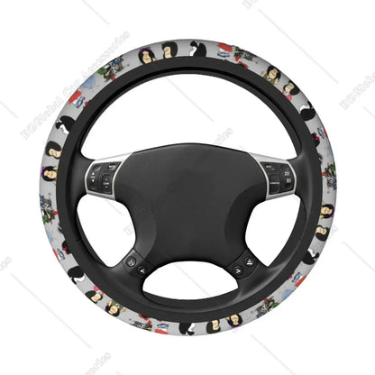 Mafalda Manga-Inspired Plaid Steering Wheel Cover