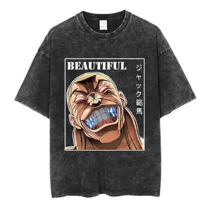 Vintage Washed T Shirt Baki The Grappler T-shirt