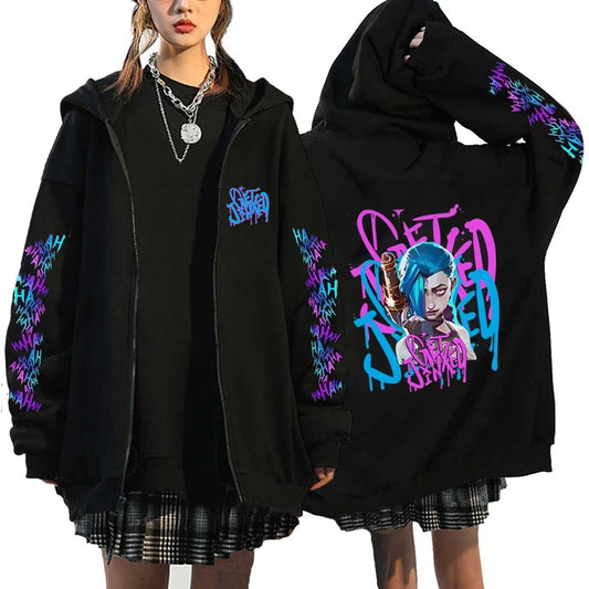 Arcane Jinx Graffiti Oversized Hoodie – Street Punk Edition