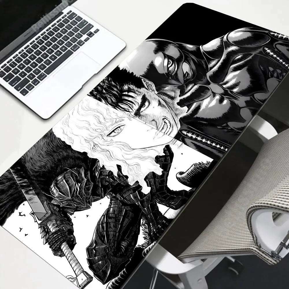 Berserk Guts vs. Griffith Desk Mat – Epic Black and White Battle Design - Tokyowai