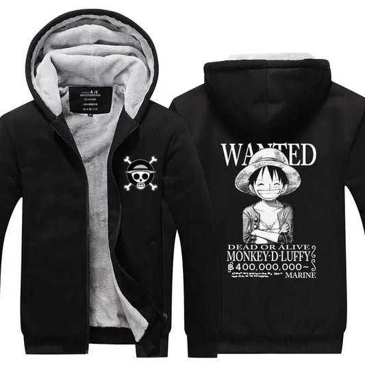 One Piece Glow-in-the-Dark Winter Fleece Hoodie – 3 Color Options (2 Variants)