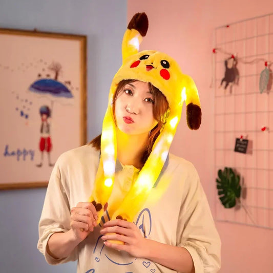 Pikachu LED Light-Up Plush Hat with Moving Ears - Tokyowai