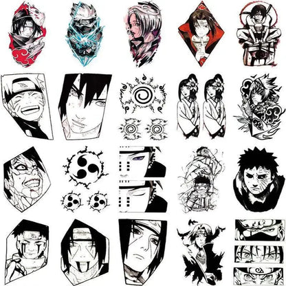 Naruto Waterproof Temporary Tattoo Stickers – 5, 10, or 20-Piece Sets