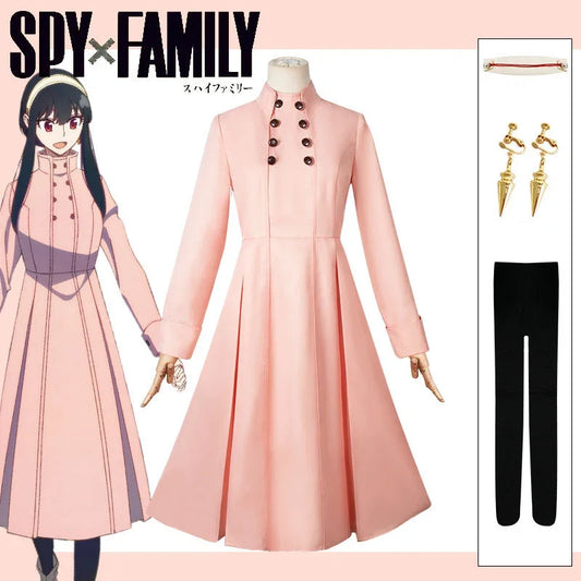 Yor Forger Cosplay Set – Elegant Pink Assassin Outfit (4-Piece Set)