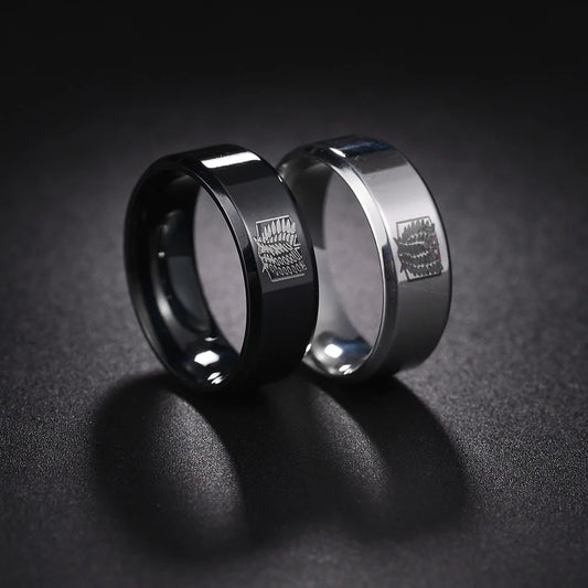 Attack on Titan Wings of Freedom Stainless Steel Ring – Sizes 6–13