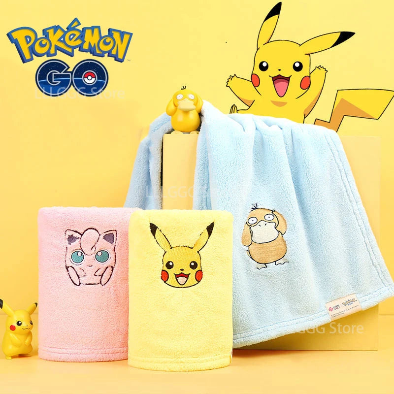 Pokémon GO Coral Fleece Face Towels – Pikachu, Psyduck & Jigglypuff (3 Variants)