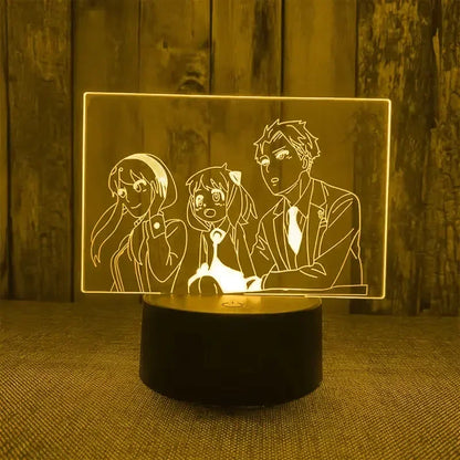 Spy x Family 3D LED Night Light – Loid, Yor & Anya Designs (Warm White)