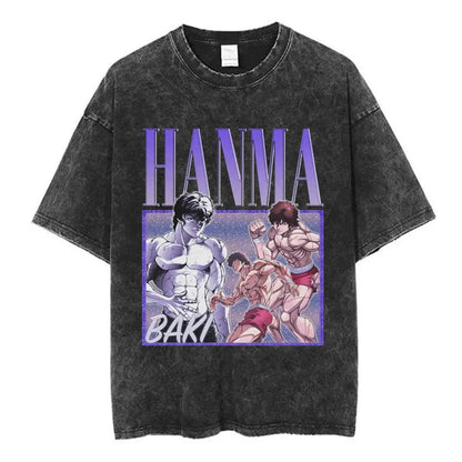 Vintage Washed T Shirt Baki The Grappler T-shirt