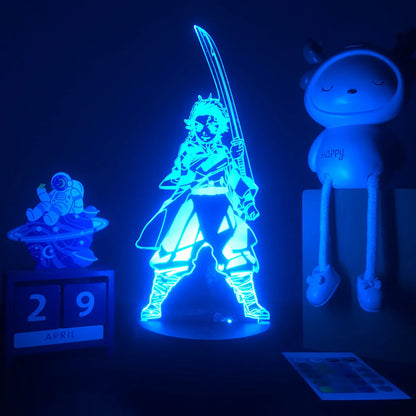 Demon Slayer LED Night Light Collection – 16-Color Anime Acrylic Lamps (37 Variants)