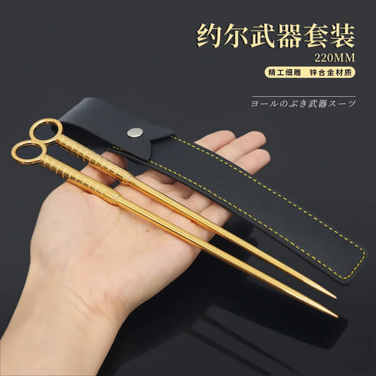 Golden Weapon Earrings & Hair Stick Set
