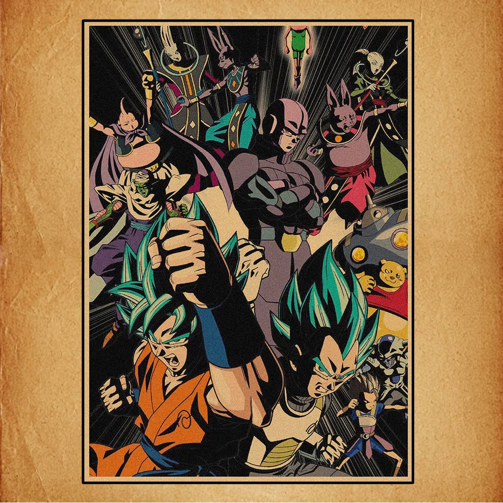 Dragon Ball Retro Poster Set – Unframed Wall Art Prints