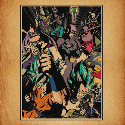Dragon Ball Retro Poster Set – Unframed Wall Art Prints